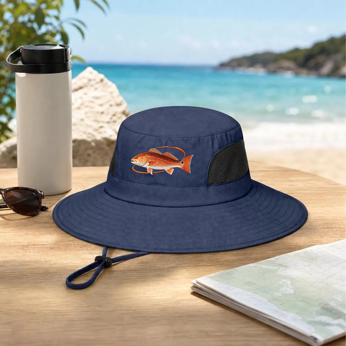 Orbital Redfish Bucket Hat - Navy
