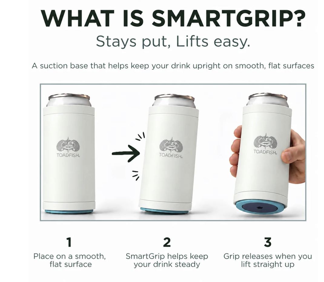 Toadfish Smartgrip 4-in-1 Can Cooler - White