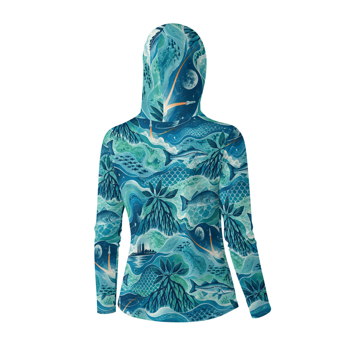 Coastal Performance Fishing Hoodie with Integrated Face Cover